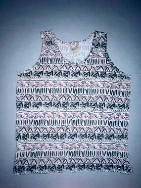 Vintage 90s Surf Mania Women’s Aztec Print Tank Top Size M